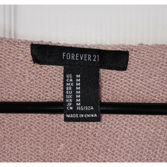 Forever 21 Medium Pink V-neck Pullover Cropped Long Sleeve Sweater - Picture 3 of 7